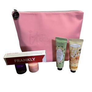 IT Cosmetics Pink Bag with Skincare Essentials